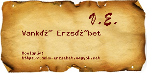 Vankó Erzsébet névjegykártya